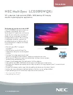 Preview for 1 page of NEC MultiSync LCD3090WQXi Specifications