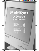 NEC MultiSync LCD400V User Manual preview