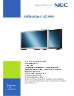 Preview for 1 page of NEC MultiSync LCD4010 Specifications
