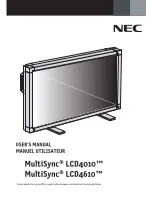 NEC MultiSync LCD4010 User Manual preview