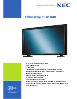 Preview for 1 page of NEC MultiSync LCD4610, LCD4610 Technical Specification