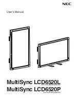 Preview for 1 page of NEC MultiSync LCD6520L User Manual