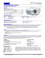 Preview for 1 page of NEC MultiSync LT245 Installation Manual