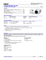 Preview for 1 page of NEC MultiSync LT280 Installation Manual