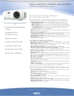 Предварительный просмотр 1 страницы NEC MultiSync LT280 Specifications