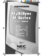 Предварительный просмотр 1 страницы NEC MultiSync M500 User Manual