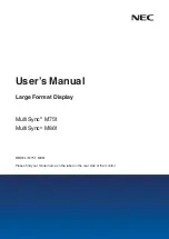 NEC MultiSync M751 User Manual preview