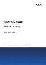 Предварительный просмотр 1 страницы NEC MultiSync M981 User Manual