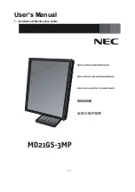 Preview for 1 page of NEC MultiSync MD21GS-3MP Installation & Maintenance Manual