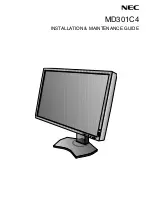 Preview for 1 page of NEC MultiSync MD301C4 Installation & Maintenance Manual
