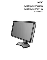 NEC MultiSync P232W User Manual preview