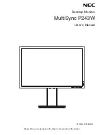 NEC MultiSync P243W User Manual preview