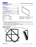 NEC MultiSync P402 Installation Manual preview
