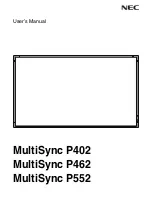NEC MultiSync P402 User Manual preview