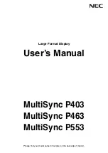 NEC MultiSync P403 User Manual preview