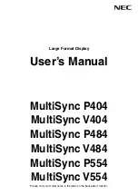 NEC MultiSync P404 User Manual preview