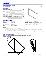 Предварительный просмотр 1 страницы NEC MultiSync P462 Installation Manual