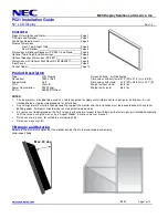 Preview for 1 page of NEC MultiSync P521 Installation Manual