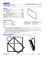 Предварительный просмотр 1 страницы NEC MultiSync P552 Installation Manual