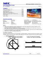 Preview for 1 page of NEC MultiSync P553 Installation Manual