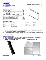 Preview for 1 page of NEC MultiSync P701 Installation Manual