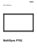 Preview for 1 page of NEC MultiSync P702 User Manual