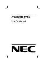 Preview for 1 page of NEC MultiSync P750 User Manual