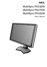 NEC MultiSync PA242W User Manual preview