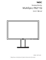 Preview for 1 page of NEC MultiSync PA271Q User Manual