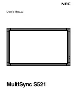NEC MultiSync S521 User Manual preview