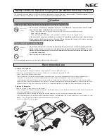 NEC MultiSync SC-EX20 Manual preview