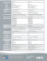 Предварительный просмотр 2 страницы NEC MultiSync SC40 Specification