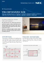 NEC MultiSync UN552S Installation Manual preview