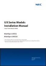 Preview for 1 page of NEC MultiSync UX552 Installation Manual