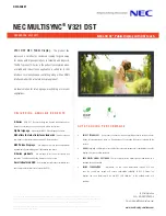 NEC MultiSync V321 Specifications preview