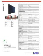 Preview for 2 page of NEC MultiSync V321 Specifications