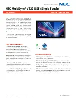 Preview for 1 page of NEC MultiSync V322 DST Speci?Cations