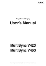 Preview for 1 page of NEC MultiSync V423-DRD User Manual