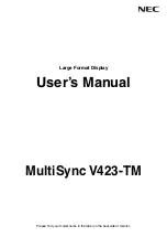 Preview for 1 page of NEC MultiSync V423-TM User Manual