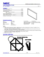 Предварительный просмотр 1 страницы NEC MultiSync V462 Installation Manual