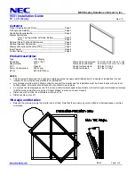 Предварительный просмотр 1 страницы NEC MultiSync V551 Installation Manual