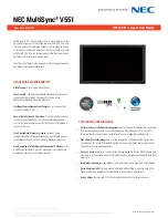 Preview for 1 page of NEC MultiSync V551 Specifications
