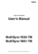 Preview for 1 page of NEC MultiSync V552-TM User Manual