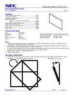 Предварительный просмотр 1 страницы NEC MultiSync V552 Installation Manual