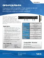 Предварительный просмотр 1 страницы NEC MultiSync V552 Product Specifications