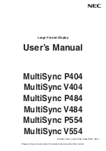 NEC MultiSync V554 User Manual preview