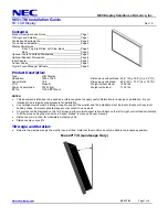 Preview for 1 page of NEC MultiSync V651-TM Installation Manual