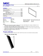 Preview for 1 page of NEC MultiSync V651 Installation Manual