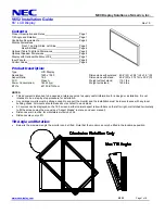 Предварительный просмотр 1 страницы NEC MultiSync V652 Installation Manual