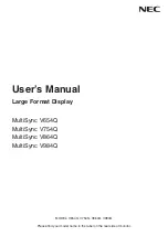 NEC MultiSync V654Q User Manual preview